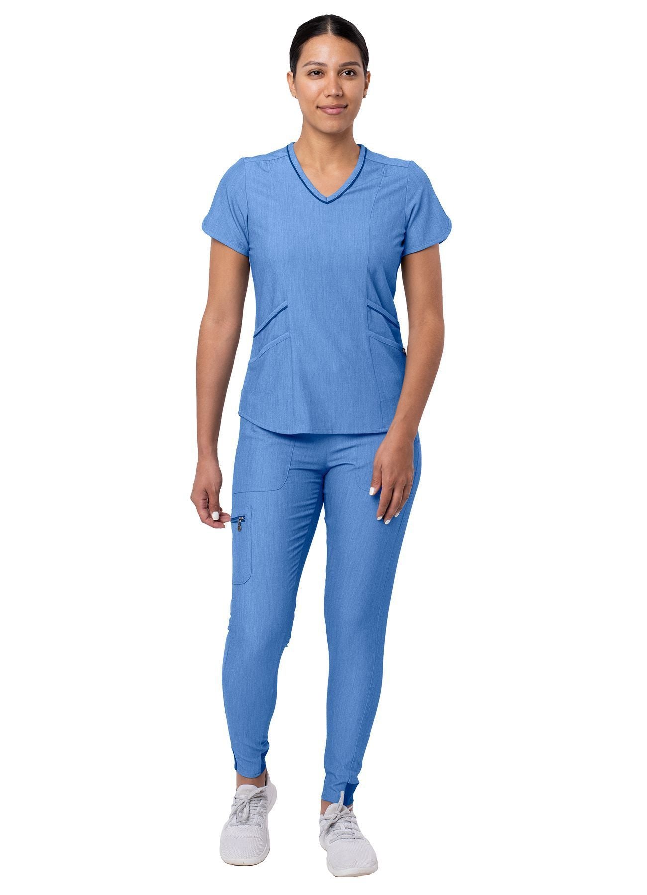 (ADAR) Women's Modern Athletic Jogger Scrub Set